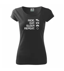 Ride Eat Sleep Repeat koně - Pure dámské triko