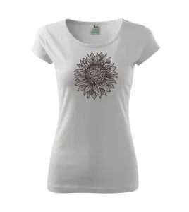 Slunečnice kreslená černobílá - Pure dámské triko
