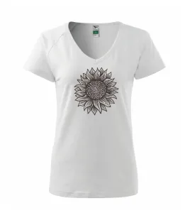 Slunečnice kreslená černobílá - Tričko dámské Dream