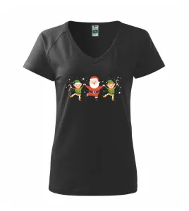 Tancující Santa a dva skřítci - Tričko dámské Dream
