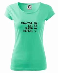 Traktor eat sleep repeat - Pure dámské triko