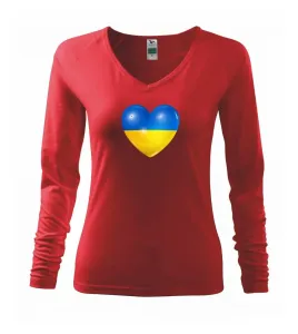 Ukrajina srdce vlajka - Triko dámské Elegance