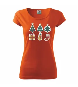 Vánoční sada - stromky a dárky - Pure dámské triko