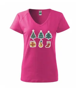 Vánoční sada - stromky a dárky - Tričko dámské Dream