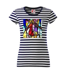 Vitráž - Ježíš a kříž - Sailor dámské triko