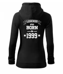 Legends are born in 1999 - Dámská mikina trendy zippeer s kapucí