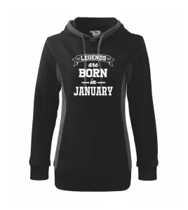 Legends are born in January - Mikina dámská Kangaroo s kapucí