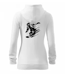 Rychlý snowboardista - Dámská mikina trendy zipper s kapucí