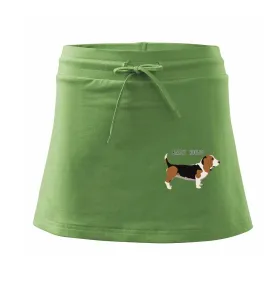 Basset hound pes s nápisem - Sportovní sukně - two in one