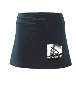 Cyklista černobílá cesta - Sportovní sukně - two in one