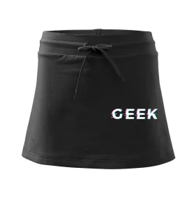 Geek nápis rozmazaný - Sportovní sukně - two in one