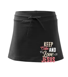 Keep calm love Jesus - Sportovní sukně - two in one