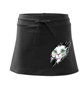 Kočka v roztrženém triku - Sportovní sukně - two in one