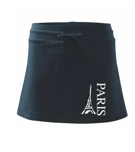 Paris nápis Eiffelovka na výšku - Sportovní sukně - two in one