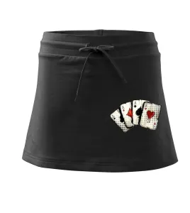 Poker - karty kreslené - Sportovní sukně - two in one