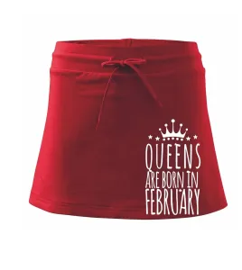Queens are born in February - Sportovní sukně - two in one