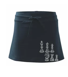 Šachové figurky kreslené - Sportovní sukně - two in one