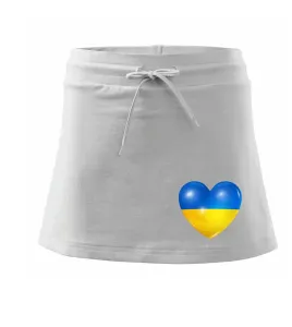 Ukrajina srdce vlajka - Sportovní sukně - two in one