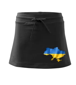 Ukrajina vlajka mapa - Sportovní sukně - two in one