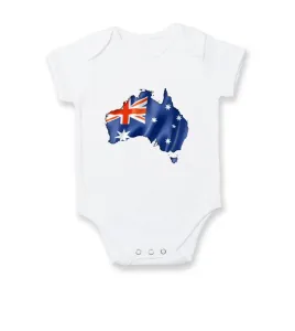 Austrálie - vlajka vlající mapa - Body kojenecké