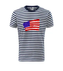 Americká vlajka ohnutá - Unisex triko na vodu