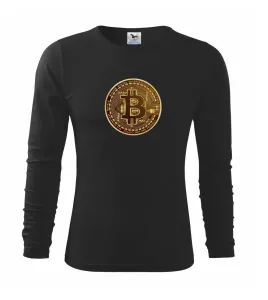 Bitcoin zlatá mince kulatá - Triko dětské Long Sleeve