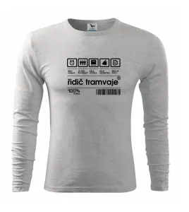 Čárový kód -  Řidič tramvaje, řidička tramvaje - Triko s dlouhým rukávem FIT-T long sleeve