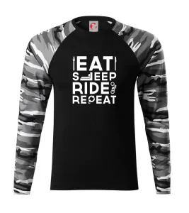Eat sleep ride moto - Camouflage LS