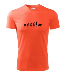 Evoluce pes Novofundlandský pes (muž-žena) - Pánské triko Fantasy sportovní (dresovina)
