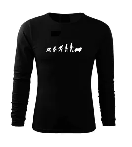 Evoluce pes Novofundlandský pes (muž-žena) - Triko s dlouhým rukávem FIT-T long sleeve