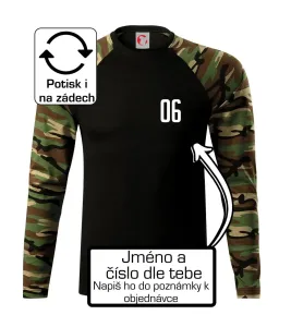 Florbalový  dres - vlastní jméno a číslo - Camouflage LS