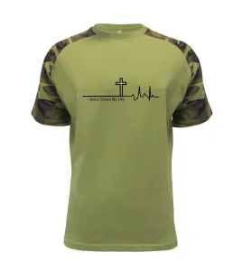 Jesus Saved My Life kříž ekg - Raglan Military