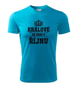 Králové se rodí v řijnu - Pánské triko Fantasy sportovní (dresovina)