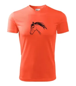 Kůň - hlava celá - Pánské triko Fantasy sportovní (dresovina)