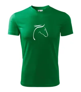 Kůň - hlava silueta - Pánské triko Fantasy sportovní (dresovina)