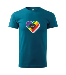 LGBT srdce duhové - Heavy new - triko pánské