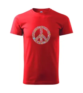 Peace symbol lístečky - Heavy new - triko pánské