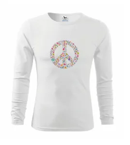 Peace symbol lístečky - Triko dětské Long Sleeve
