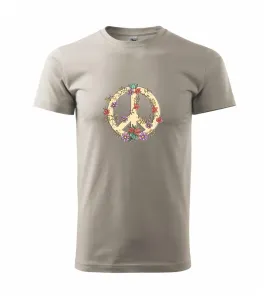 Peace symbol pískový - Heavy new - triko pánské