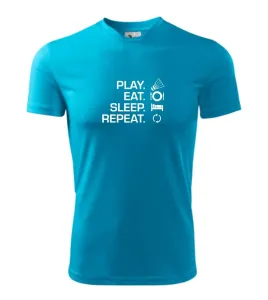 Play Eat Sleep Repeat badminton - Pánské triko Fantasy sportovní