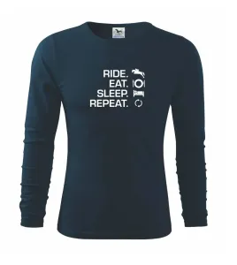 Ride Eat Sleep Repeat koně - Triko s dlouhým rukávem FIT-T long sleeve