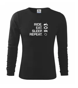 Ride Eat Sleep Repeat moto skútr - Triko s dlouhým rukávem FIT-T long sleeve