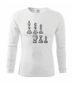 Šachové figurky kreslené - Triko s dlouhým rukávem FIT-T long sleeve