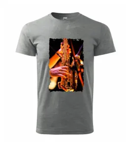 Saxofon fotka - Heavy new - triko pánské