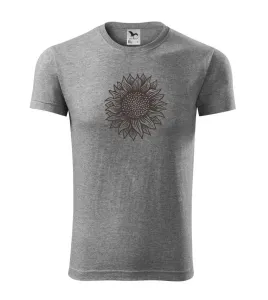 Slunečnice kreslená černobílá - Replay FIT pánské triko