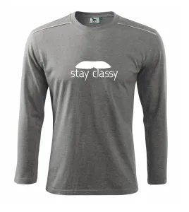 Stay Classy - mustache - Triko s dlouhým rukávem Long Sleeve