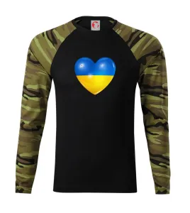 Ukrajina srdce vlajka - Camouflage LS