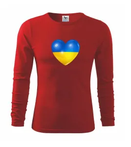 Ukrajina srdce vlajka - Triko dětské Long Sleeve
