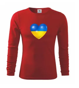 Ukrajina srdce vlajka - Triko s dlouhým rukávem FIT-T long sleeve