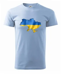 Ukrajina vlajka mapa - Heavy new - triko pánské